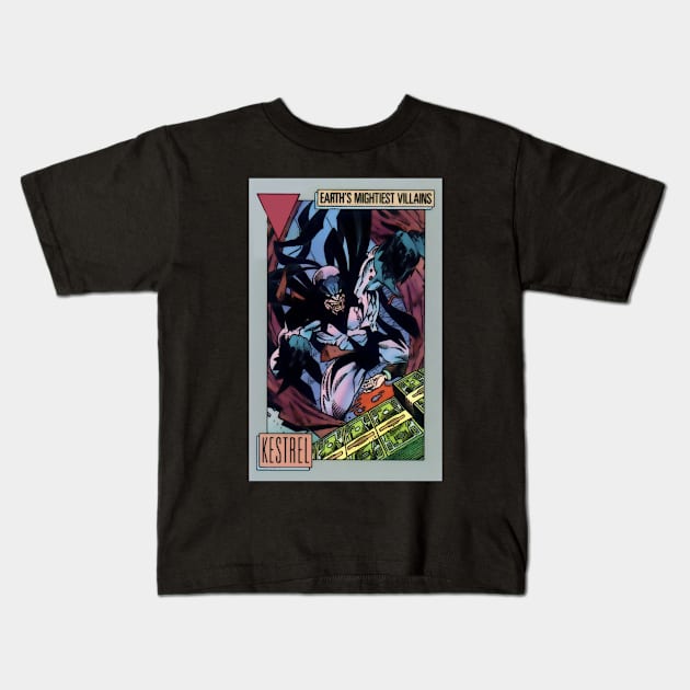 Kestrel supervillain image Kids T-Shirt by Psychosis Media